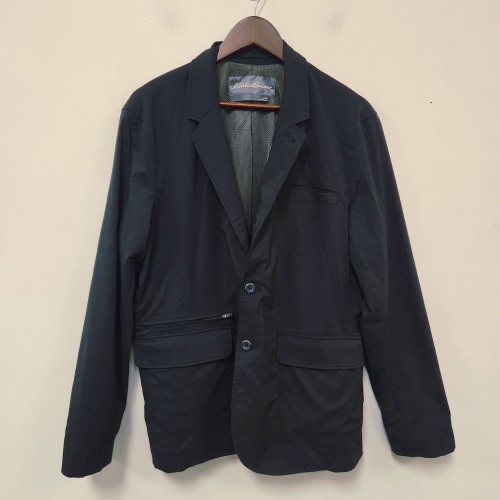 Eddie Bauer Black Men's Ultimate Voyager Travel Blazer - 44R